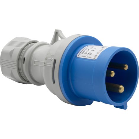 Brennenstuhl Spina Elettrica con Contatto di Terra CEE a 3 Poli per Uso Esterno, Spina CEE 230V/32A, Connessione Avvitabile, Utilizzo all’Aperto, Campeggio, Camper, Cantieri, IP44, 32A (1/4)