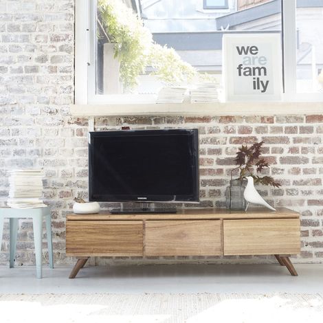 Meuble TV en mindi massif 150 cm (1/4)