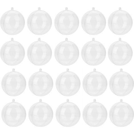 20 Stück transparente, befüllbare Christbaumkugeln zum Selbermachen, Kunststoffkugeln, Weihnachtsbaumkugeln (5 cm) (1/5)