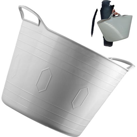 Panier à linge, capacité de 15L, design durable, GRIS (1/5)