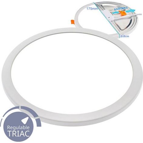 Downlight / Plafón Led KRAMFOR EPISTAR 15W Ajustable, Triac regulable, Blanco frío, regulable (1/4)
