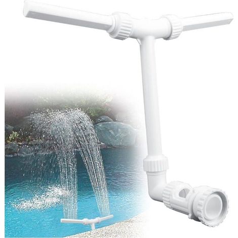 White Cascade Pool Spray Pool Fountain Pool Sprayer Aerator Adjustable Hydrodynamic Pool Waterfall For Outdoor Garden Fits For 1.5 Inch Interface (1/5)