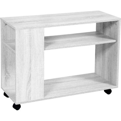 Mobile porta tv con rotelle bianco cm 80 x 30 x 56 h (1/5)