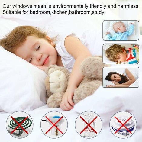 Moustiquaire Fenêtre Découpable, Lot De 4 Moustiquaire Fenêtres Filet Écran Insecte, Amélioré Moustiquaire Anti-Insectes Mouches Avec Bande Adhésive Maille Fine Ecran Fenêtre Transparente 130 (1/4)