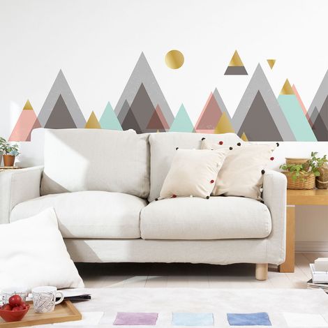 Stickers muraux - Décoration chambre salon - Autocollant Sticker mural géant montagnes scandinaves CORDOBA - 120x180cm (1/5)