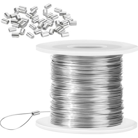 0.5mm x 100m Steel Wire Rope Photo Frame Wire Rope for Crafts Fishing Jewelry Hanging Fishing (1/5)