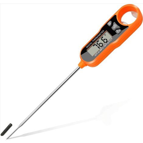 Thermomètre à viande numérique à lecture instantanée avec sonde de température haute précision, thermomètre de cuisson électrique pour la cuisine, le barbecue, le fumoir, les liquides, la friteuse et (1/5)
