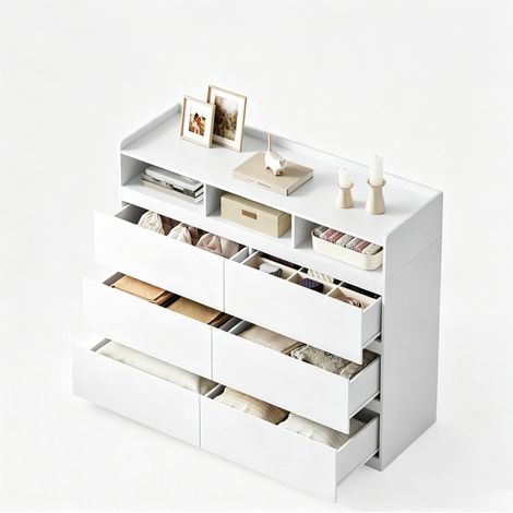 CHICFURN Cómoda de almacenaje 120x40x100 cm blanca en aglomerado E1 para entrada (1/5)
