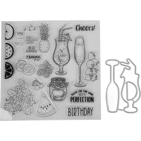 Clear Stamp Kit Unique Shape Decorative Transparent Template Embossing Cutting Die Set for DIY Scrapbook Crafts (1/5)