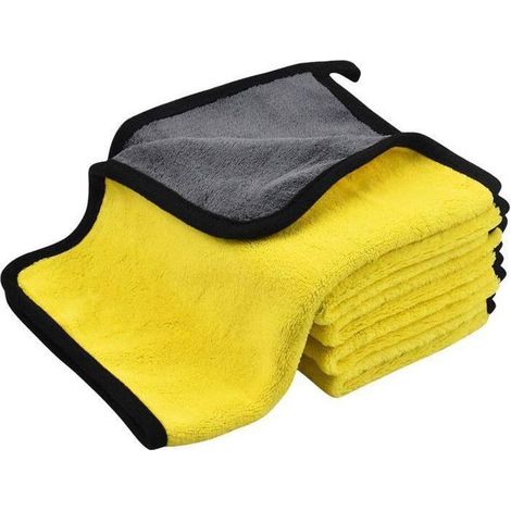 Chiffon Microfibre Voiture Lot de 4,Chiffon de Nettoyage Polissage Séchage pour l\'Entretien de la Voiture en Tissu Microfibre 60x30 (1/4)