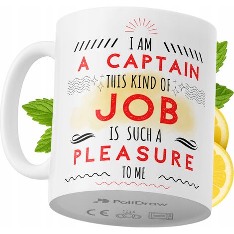 Mug humoristique « Capitaine » avec texte amusant et design graphique. Idéal pour les anniversaires, les fêtes et les occasions spéciales. Mug premium pour la maison, le bureau et le travail. Blanc, 3