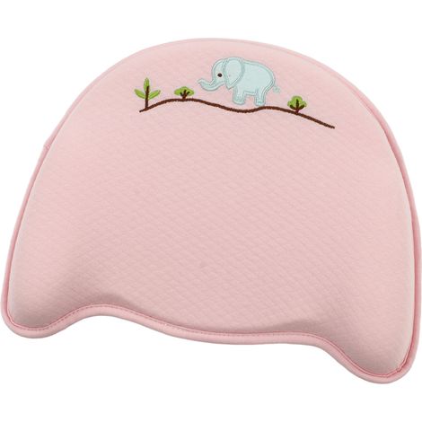 Coussin de positionnement pour bébé, doux, respirant et ergonomique, prévient le syndrome de la tête plate, coussin d'allaitement, rose, 29,5 x 23 x 2 cm (1/5)