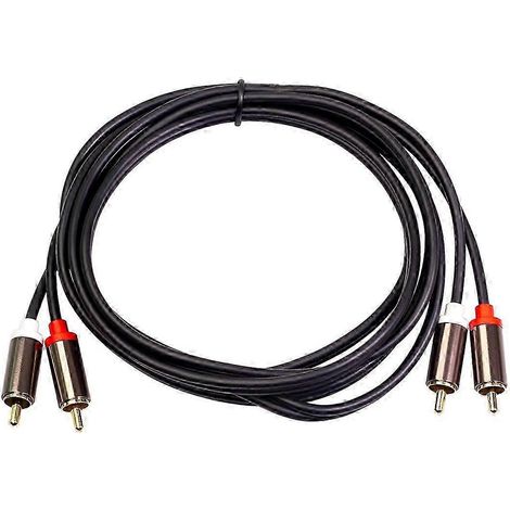 Câble audio RCA mâle 2 vers 2 plaqué or, 1 m, pour amplificateur/boîtier audio home cinéma, DVD, TV, CDWHBYV (1/4)