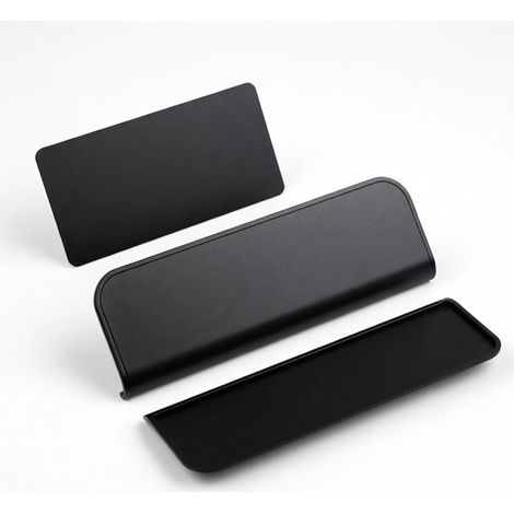 Targhetta di parcheggio retrattile fosforescente, metallo nero elegante (1/5)