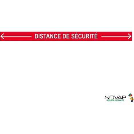 Bande Distance de sécurité - Rouge - spécial sol - 1000x70 mm - 4007434