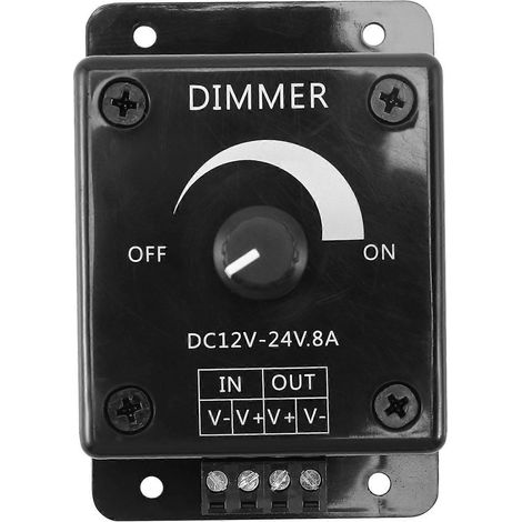 Variateur LED noir, contrôleur d'alimentation simple 12 V/24 V CC 8 A (1/5)