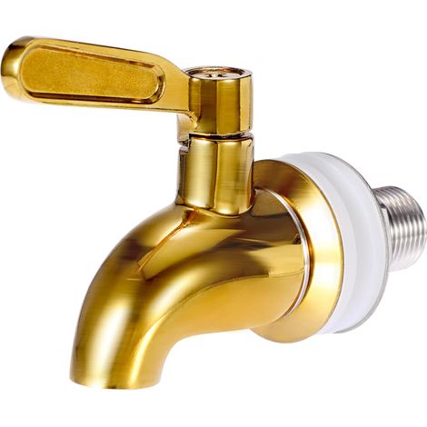Robinet de rechange pour distributeur de boissons en acier inoxydable, compatible avec une ouverture de 16 mm (5/8"), doré