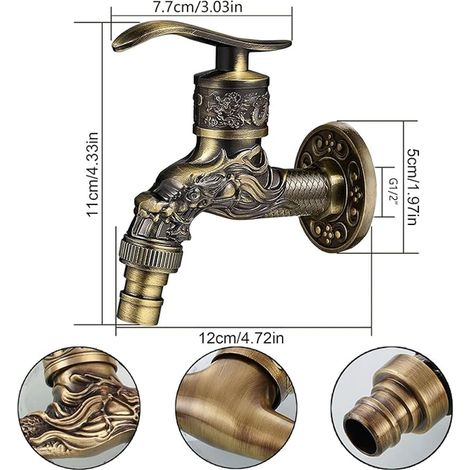 Robinet,Robinet de jardin,Robinet de jardin,Maison Cuisine Salle de Bain Extérieur Jardin,robinet de jardin,Robinet (1/2)