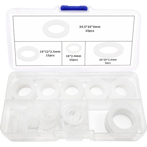 50 Pièces Rondelle de Joint en Silicone, Joint Torique d'Étanchéité, Joint Plat Silicone, pour 1/2 3/4 1 Pouce Tuyau de Douch (1/5)