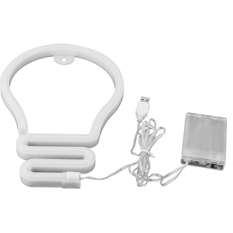 Éclairage LED néon en forme d'ampoule multicolore pour chambre, fête, Noël, mariage, alimenté par USB/pile.