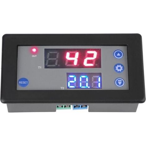 12V Time Delay Relay Module Cycle Timer Dual Digital LED Display (1/5)
