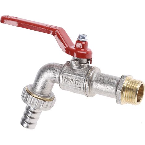 Rs Pro – Robinet extérieur laiton BSP 1/2" – Raccord fileté 12mm – Pression de travail 21 bar – Robinet de puisage à bille (1/3)