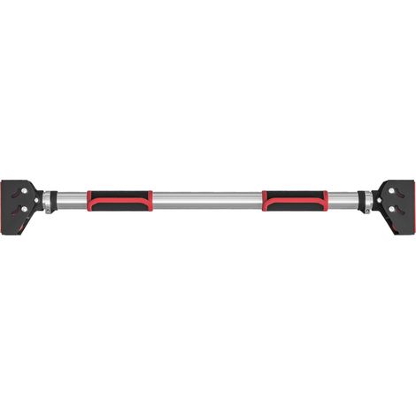 Barre de traction réglable pour cadres de porte, sans perçage, en acier, jusqu'à 200 kg, 75-92 x 10 x 7 cm, noir/rouge (1/5)