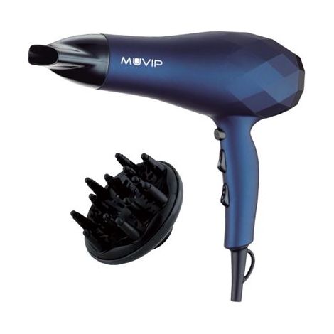 Muvip asciugacapelli de asciugacapelli 2200w - 2 velocità - 3 temperature de asciugatura - grande diffusore de aria - colore blu