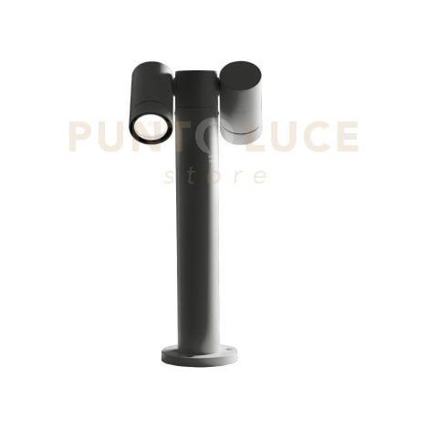 GES1122- PALETTO IN ALLUMINIO 2 LUCI ATTACCO GU10 ANTRACITE IP65 H.45CM ORIENTABILE