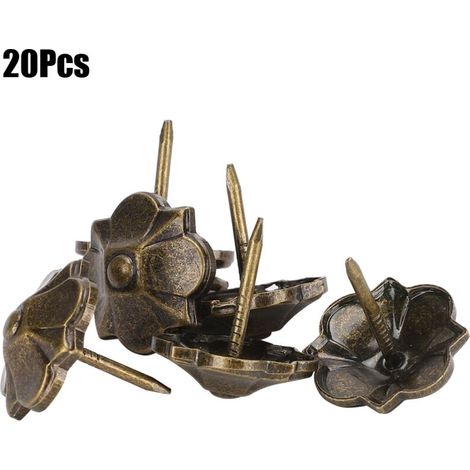 20 Vis de Décoration Vintage pour Canapé en Forme de Trèfle à 4 Feuilles, 20 x 22mm, Lot de 20 (1/5)