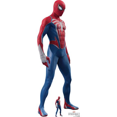 Figurine en carton Peter Parker debout de profil  Jeu SPIDER MAN 2  pour PS5 - Haut 178 cm