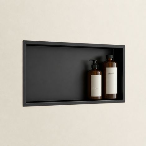 Doporro – Niche de douche à carreler 30x60cm – Étagère murale encastrable en acier inoxydable – Installation verticale ou horizontale – Accessoires inclus (1/5)