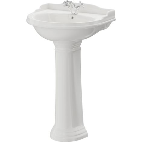 Grosvenor 600mm Basin with 1 Tap Hole and Full Pedestal (1/5)