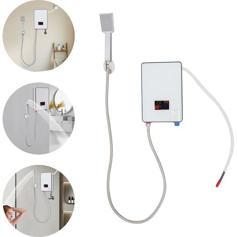 Chauffe-eau électronique instantané 6500W 220V- Blanc, IPX24 - Écran LED - Plage de température 30-55 °C (1/5)