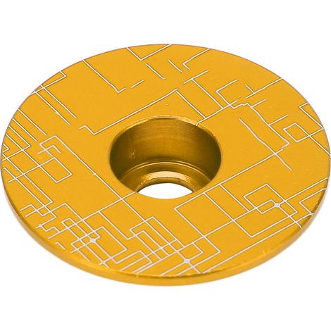 Capuchon de direction en aluminium pour VTT, bouchon de potence avec vis, couleur jaune vif (1/5)