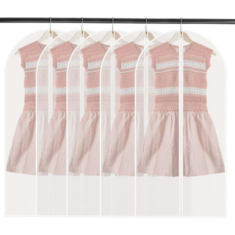 QAZQA Housses de Vêtements, 5Pcs Transparents Housse pour Costume à Suspendre avce Zip pour Chemise Costume Manteaux, Robes, Chemises 60 x 120cm (1/5)