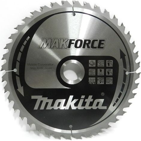Makita Disco de Sierra B-08604 MakBlade Plus MSC19024EL 190 mm, herramienta profesional para carpintería y construcción, tecnología avanzada, reducción de ruido, color metálico.