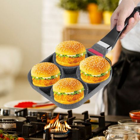 Poêle à frire en aluminium pour crêpes et hamburgers avec poignée (type feu ouvert) (1/5)