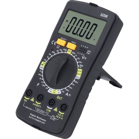 Multimètre numérique ultra-mince, sélection automatique ou manuelle de la gamme, alarme sonore et lumineuse, cadre de support réglable, testeur électrique (1/5)