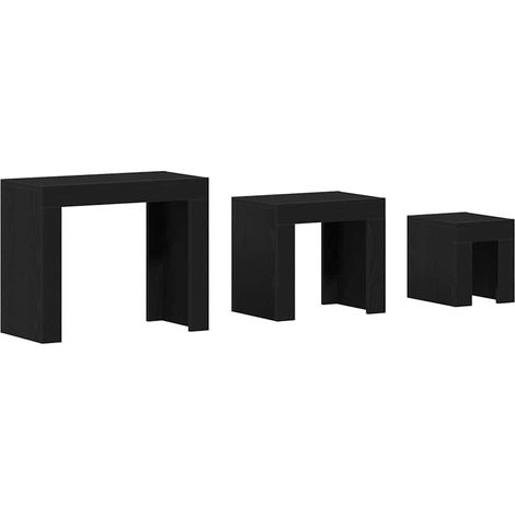 Maison Exclusive - Mesas Nido 3 pcs Roble Negro Madera de ingenie