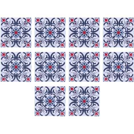 10 pièces ménage étanche cuisine salle de bains décoratif carreaux de céramique autocollants décoration 10x10cm (1/5)