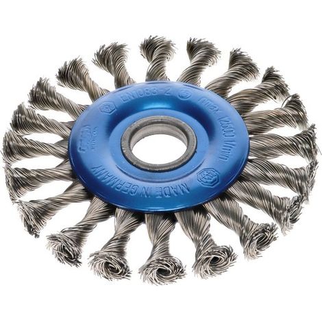 Brosse Circulaire Fil Inox Torsade 0,5mm - D.125mm ep.13mm - ebavurage, Decapage, Enlèvement Rouille - Usage Professionnel