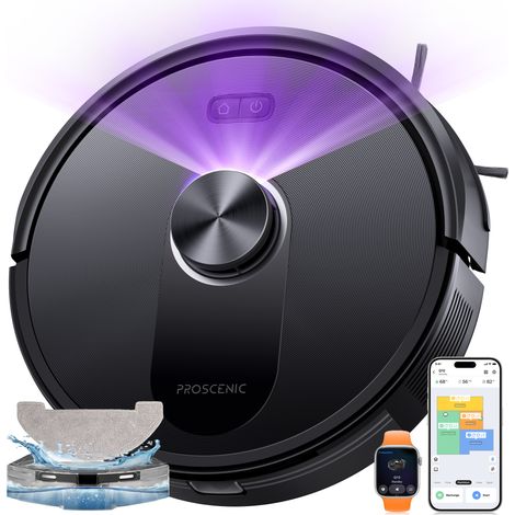 Aspirateur Robot Laveur Proscenic Q10 8000Pa, 200 min Autonomie,App & Voice Control idéal pour Sols Durs, Tapis et Poils (1/5)
