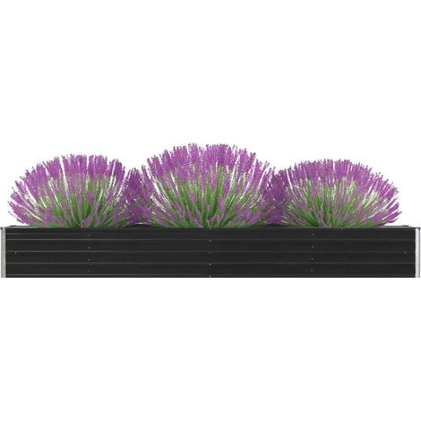 Arriate de jardín de acero galvanizado antracita 320x40x45 cm vidaXL