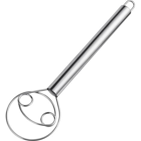 Batteur de pâte danois, batteur de pâte danois en acier inoxydable, batteur de pâte danois professionnel, batteur de pâte de cuisine, batteur à main pour pâte, pain, pâtisserie, gâteau, pizza (1/5)