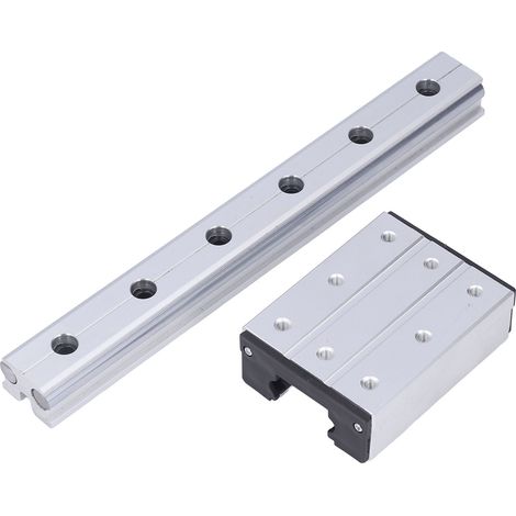 LGD12 Rail linéaire 300mm, glissière linéaire biaxiale externe avec bloc coulissant et trous de montage (1/5)