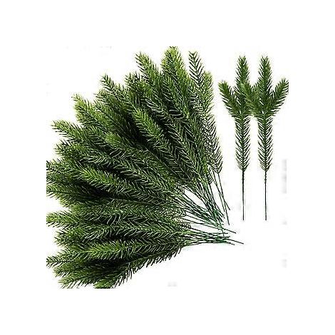 Guirlande de verdure, 45 sachets de pics d'aiguilles de pin artificielles pour embellir vos couronnes de Noël et votre décoration de jardin, design réaliste pour une touche d'élégance.