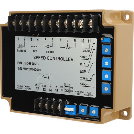 Elektronischer Drehzahlregler ESD6600VS mit Verpolungsschutz für Generatoren (12–24 V DC) (1/5)