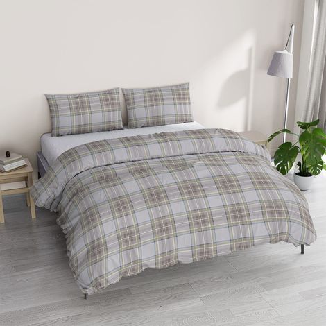 Parure Housse de Couette avec Sac et taies d'oreiller imprimés, Vert/Bleu, pour lit Double (1/3)