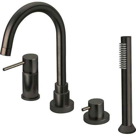 Mitigeur bain douche 4 trous sur table Cox Noir mat